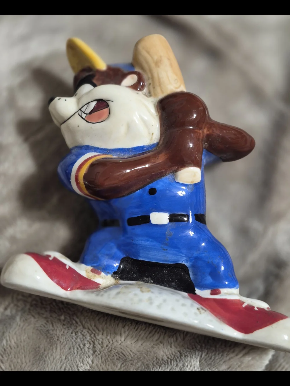 Ceramic Baseball TAZ Figurine Set - Salt And Pepper Shaker